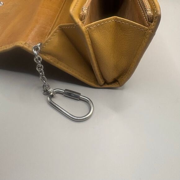 VTG Coach Leatherware Wallet Cardholder Tan Zip Trifold Carabiner  Y2K - Picture 12 of 16